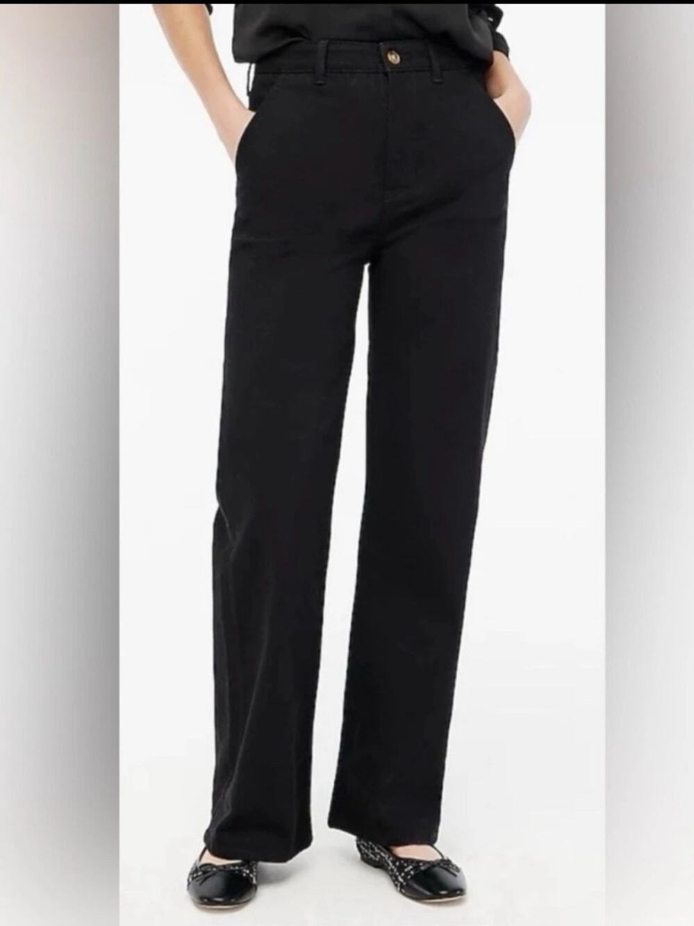 NWT J Crew High Rise Trouser Jeans Black All Day Stretch Sz 30